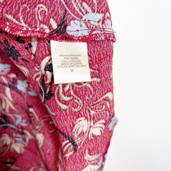 WILLOW & CLAY Floral Tie Front Blouse  - Picture 5 of 8